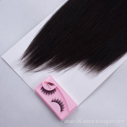Hot Sale Pack Hair, Brazilian Virgin Human Hair Bundle, One Pack Solut Human 60g 60g 55g Straight Hair Bundles With Lace Closure